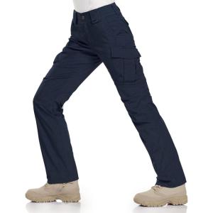 imageCQR Womens Flex Stretch Tactical Pants Water Resistant Ripstop Cargo Work Pants with Pockets for Outdoor ampamp HikingFlap Navy