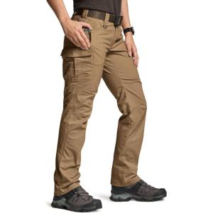 imageCQR Womens Flex Stretch Tactical Pants Water Resistant Ripstop Cargo Work Pants with Pockets for Outdoor ampamp HikingVanguard Cougar