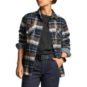 imageCQR Womens Plaid Flannel Shirt Long Sleeve AllCotton Soft Brushed Casual Button Down ShirtsFlannel Plaid Shirts Midnight Forest