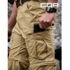 imageCQR Mens Convertible Cargo Tactical Pants Water Resistant Outdoor Hiking Pants Zip Off Lightweight Stretch Work PantsRunyon Cargo WBelt Dune Khaki