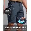 imageCQR Mens Convertible Cargo Tactical Pants Water Resistant Outdoor Hiking Pants Zip Off Lightweight Stretch Work PantsRunyon Cargo WBelt Navy