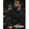 imageCQR Mens Flannel Button Down Shirts Soft Cotton Plaid Long Sleeve Tactical Work Shirt Warm Outdoor Essential with PocketStealth Black