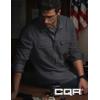 imageCQR Mens Flannel Button Down Shirts Soft Cotton Plaid Long Sleeve Tactical Work Shirt Warm Outdoor Essential with PocketStealth Charcoal