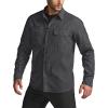 imageCQR Mens Flannel Button Down Shirts Soft Cotton Plaid Long Sleeve Tactical Work Shirt Warm Outdoor Essential with PocketStealth Charcoal