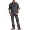 imageCQR Mens Flannel Button Down Shirts Soft Cotton Plaid Long Sleeve Tactical Work Shirt Warm Outdoor Essential with PocketStealth Charcoal