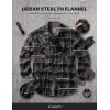 imageCQR Mens Flannel Button Down Shirts Soft Cotton Plaid Long Sleeve Tactical Work Shirt Warm Outdoor Essential with PocketStealth Coal Miner