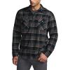 imageCQR Mens Flannel Button Down Shirts Soft Cotton Plaid Long Sleeve Tactical Work Shirt Warm Outdoor Essential with PocketStealth Coal Miner
