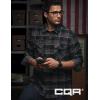 imageCQR Mens Flannel Button Down Shirts Soft Cotton Plaid Long Sleeve Tactical Work Shirt Warm Outdoor Essential with PocketStealth Coal Miner