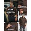 imageCQR Mens Flannel Button Down Shirts Soft Cotton Plaid Long Sleeve Tactical Work Shirt Warm Outdoor Essential with PocketStealth Dark Brown