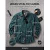 imageCQR Mens Flannel Button Down Shirts Soft Cotton Plaid Long Sleeve Tactical Work Shirt Warm Outdoor Essential with PocketStealth Forest Green