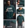 imageCQR Mens Flannel Button Down Shirts Soft Cotton Plaid Long Sleeve Tactical Work Shirt Warm Outdoor Essential with PocketStealth Forest Green