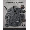 imageCQR Mens Flannel Button Down Shirts Soft Cotton Plaid Long Sleeve Tactical Work Shirt Warm Outdoor Essential with PocketStealth Grey