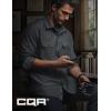 imageCQR Mens Flannel Button Down Shirts Soft Cotton Plaid Long Sleeve Tactical Work Shirt Warm Outdoor Essential with PocketStealth Grey