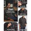 imageCQR Mens Flannel Button Down Shirts Soft Cotton Plaid Long Sleeve Tactical Work Shirt Warm Outdoor Essential with PocketStealth Holiday Mood