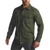 imageCQR Mens Flannel Button Down Shirts Soft Cotton Plaid Long Sleeve Tactical Work Shirt Warm Outdoor Essential with PocketStealth Hunter Green