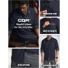 imageCQR Mens Flannel Button Down Shirts Soft Cotton Plaid Long Sleeve Tactical Work Shirt Warm Outdoor Essential with PocketStealth Navy