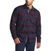 imageCQR Mens Flannel Button Down Shirts Soft Cotton Plaid Long Sleeve Tactical Work Shirt Warm Outdoor Essential with PocketStealth Woods Night