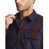 imageCQR Mens Flannel Button Down Shirts Soft Cotton Plaid Long Sleeve Tactical Work Shirt Warm Outdoor Essential with PocketStealth Woods Night
