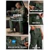 imageCQR Mens Flex Stretch Tactical Pants Water Resistant Ripstop Cargo Pants Lightweight EDC Outdoor Work Hiking PantsTacstretch Cargo Green Kelp