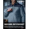 imageCQR Mens Lightweight Insulated Jacket Windproof Packable Water Resistant Warm Active Coat for Hiking Work Outdoor TacticalLayer Navy  Stone Blue