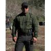 imageCQR Mens Long Sleeve Tactical Shirts Ripstop Military Work Shirts UPF 50 Breathable Button Down Outdoor Hiking ShirtCommander Hidden Zipper Olive