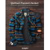 imageCQR Mens Plaid Flannel Shirt Jacket Long Sleeve Soft Warm SherpaQuilted Lined Jacket Outdoor Button UpZipFront JacketQuilted Lining Forest Oasis