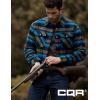 imageCQR Mens Plaid Flannel Shirt Jacket Long Sleeve Soft Warm SherpaQuilted Lined Jacket Outdoor Button UpZipFront JacketQuilted Lining Forest Oasis