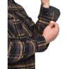 imageCQR Mens Plaid Flannel Shirt Jacket Long Sleeve Soft Warm SherpaQuilted Lined Jacket Outdoor Button UpZipFront JacketQuilted Lining Fossil Rock