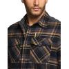imageCQR Mens Plaid Flannel Shirt Jacket Long Sleeve Soft Warm SherpaQuilted Lined Jacket Outdoor Button UpZipFront JacketQuilted Lining Fossil Rock