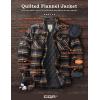 imageCQR Mens Plaid Flannel Shirt Jacket Long Sleeve Soft Warm SherpaQuilted Lined Jacket Outdoor Button UpZipFront JacketQuilted Lining Fossil Rock