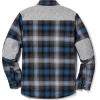 imageCQR Mens Plaid Flannel Shirt Jacket Long Sleeve Soft Warm SherpaQuilted Lined Jacket Outdoor Button UpZipFront JacketQuilted Lining Shark Grey