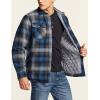 imageCQR Mens Plaid Flannel Shirt Jacket Long Sleeve Soft Warm SherpaQuilted Lined Jacket Outdoor Button UpZipFront JacketQuilted Lining Shark Grey