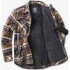 imageCQR Mens Plaid Flannel Shirt Jacket Long Sleeve Soft Warm SherpaQuilted Lined Jacket Outdoor Button UpZipFront JacketStealth Aged Barrel