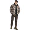 imageCQR Mens Plaid Flannel Shirt Jacket Long Sleeve Soft Warm SherpaQuilted Lined Jacket Outdoor Button UpZipFront JacketStealth Aged Barrel