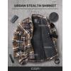 imageCQR Mens Plaid Flannel Shirt Jacket Long Sleeve Soft Warm SherpaQuilted Lined Jacket Outdoor Button UpZipFront JacketStealth Aged Barrel