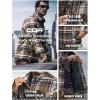 imageCQR Mens Plaid Flannel Shirt Jacket Long Sleeve Soft Warm SherpaQuilted Lined Jacket Outdoor Button UpZipFront JacketStealth Aged Barrel