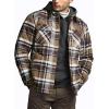 imageCQR Mens Plaid Flannel Shirt Jacket Long Sleeve Soft Warm SherpaQuilted Lined Jacket Outdoor Button UpZipFront JacketStealth Aged Barrel
