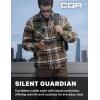imageCQR Mens Plaid Flannel Shirt Jacket Long Sleeve Soft Warm SherpaQuilted Lined Jacket Outdoor Button UpZipFront JacketStealth Aged Barrel