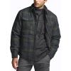 imageCQR Mens Plaid Flannel Shirt Jacket Long Sleeve Soft Warm SherpaQuilted Lined Jacket Outdoor Button UpZipFront JacketStealth Amazon Grey