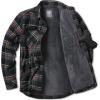 imageCQR Mens Plaid Flannel Shirt Jacket Long Sleeve Soft Warm SherpaQuilted Lined Jacket Outdoor Button UpZipFront JacketStealth Coal Miner