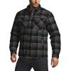 imageCQR Mens Plaid Flannel Shirt Jacket Long Sleeve Soft Warm SherpaQuilted Lined Jacket Outdoor Button UpZipFront JacketStealth Coal Miner