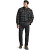 imageCQR Mens Plaid Flannel Shirt Jacket Long Sleeve Soft Warm SherpaQuilted Lined Jacket Outdoor Button UpZipFront JacketStealth Coal Miner