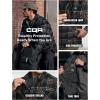 imageCQR Mens Plaid Flannel Shirt Jacket Long Sleeve Soft Warm SherpaQuilted Lined Jacket Outdoor Button UpZipFront JacketStealth Coal Miner