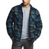 imageCQR Mens Plaid Flannel Shirt Jacket Long Sleeve Soft Warm SherpaQuilted Lined Jacket Outdoor Button UpZipFront JacketStealth Forest Oasis