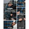 imageCQR Mens Plaid Flannel Shirt Jacket Long Sleeve Soft Warm SherpaQuilted Lined Jacket Outdoor Button UpZipFront JacketStealth Forest Oasis