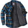 imageCQR Mens Plaid Flannel Shirt Jacket Long Sleeve Soft Warm SherpaQuilted Lined Jacket Outdoor Button UpZipFront JacketStealth Forest Oasis