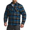 imageCQR Mens Plaid Flannel Shirt Jacket Long Sleeve Soft Warm SherpaQuilted Lined Jacket Outdoor Button UpZipFront JacketStealth Forest Oasis