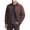 imageCQR Mens Plaid Flannel Shirt Jacket Long Sleeve Soft Warm SherpaQuilted Lined Jacket Outdoor Button UpZipFront JacketStealth Harvest