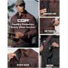 imageCQR Mens Plaid Flannel Shirt Jacket Long Sleeve Soft Warm SherpaQuilted Lined Jacket Outdoor Button UpZipFront JacketStealth Harvest