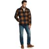 imageCQR Mens Plaid Flannel Shirt Jacket Long Sleeve Soft Warm SherpaQuilted Lined Jacket Outdoor Button UpZipFront JacketWool Jk Buffalo Brown Plaid